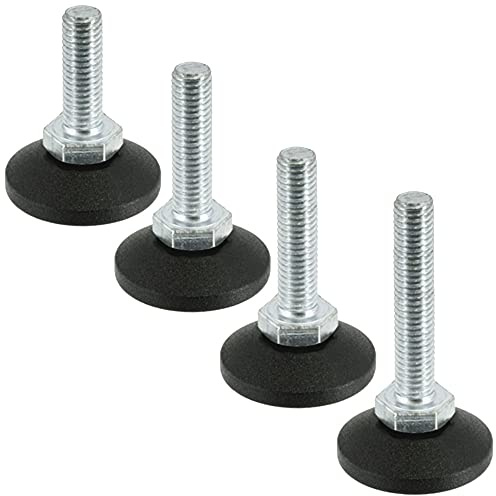 cyclingcolors 4X Pied réglable vérin vis de réglage Acier galvanisé Ajustable Poussoir butée Acier Meuble Outillage, M8x60mm