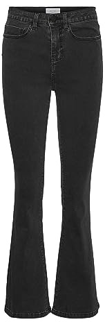 Noisy May NMSALLIE HW Flare Jeans VI069DG Noos, Mujer, Opacity, Denim Gris Oscuro, 26/32