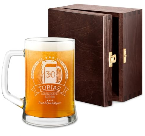 Maverton Jarra Cerveza - Grabado Personalizado - Regalos San Valentin Hombre - Regalos Originales para Hombre - Amigo, Marido, Padre, Beer Lover - Talla 15cm x 9cm - 500ml