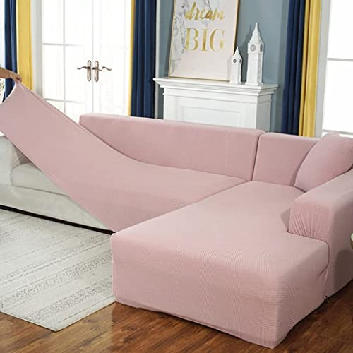 BOLUXIU Sofabezug, Eck Stretch-Sofabezug Stretch Sofabezug für 1/2/3/4 Sitzer（L-förmiges Ecksofa erfordert Zwei）