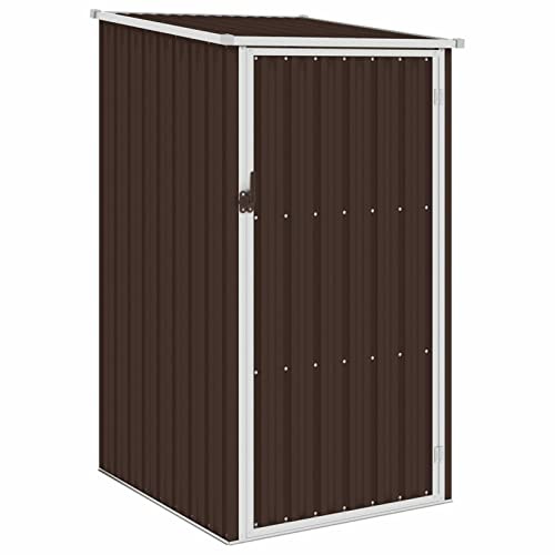 MOONAIRY Gerätehaus, Geräteschuppen, Gartenhütte, Fahrradgarage, Gartenschuppen, Gartenhã¤User & Aufbewahrung, Braun 87x98x159 cm Verzinkter Stahl
