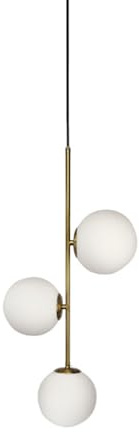 ZTTECH 3-flammig Globus aus weißem Glas Pendelleuchte, weiße Glaskugel & Messing Gold Matel Hängelampe Kronleuchter Deckenleuchte (3-flammig), shuzhi-2