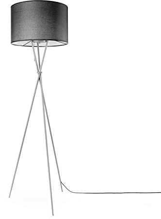 Paco Home Lampadaire Salon Trépied Lampe Abat-Jour Tissu Textile E27 Lampe De Lecture Scandinave Bureau
