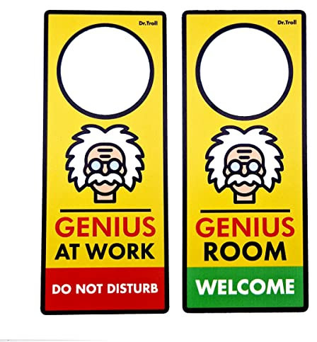 POMING Cartel de NO Molestar para Puertas Genius at Work habitación