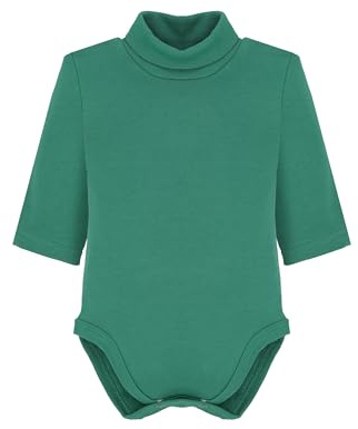 Ellepi 1 Pieza Body 2800 Lupetto Manga Larga Algodón Cálido Recién Nacido Cuello Alto Niña Niño Meses Años., Verde, 12 Months