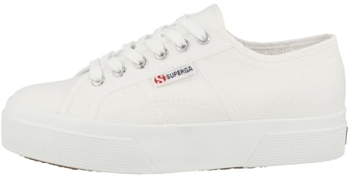 Superga Unisex 2740 plattform Oxford-sko, Vit, 42 EU