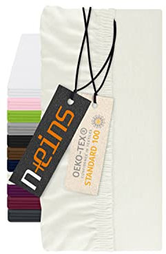 npluseins Spannbettlaken für Topper - Spannbetttuch aus 100% Baumwolle 1598.2327, ca. 120 x 200 cm, Natur