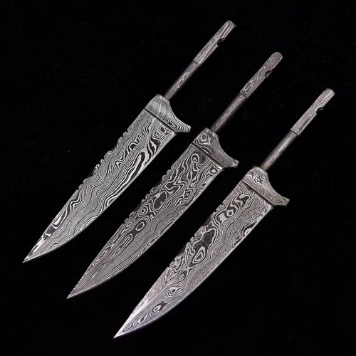 MAQSON Damast Klingen Bayerischer klingen jagd Nicker Messer bau Rohling 3 stück 757EA