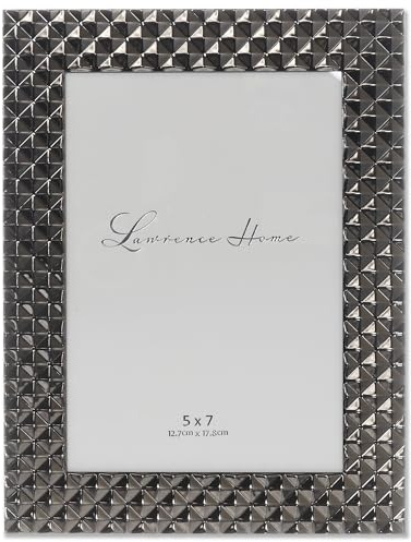 Lawrence Frames Metal Frame, Diamond Pattern, Black Smoke, 5x7