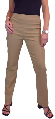 Paulo Due Elasticated Waist Trouser for Women Pull On Camel Beige (14)