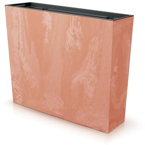IMJ-Global Vaso per Fiori Piante Rettangolare Urbi Case Beton Effect In Plastica 58x18x49,8cm Da Interno Esterno Terracotta 44 Litri Design Moderno