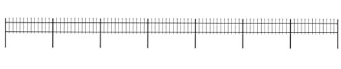 Gartenzaun mit Speerspitzen, ShGaxin Sichtschutz Zaun, ZaunsichtschutzB, Steckzaun, Garten Zaun,Teichzaun, Zaunelemente, Garden Fence, Stahl 11,9 x 0,6 m Schwarz