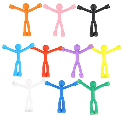 Wisebom Mini Hombre Imán Coloridos, 10 Piezas Imanes de Refrigerador Creativos Imanes de Nevera con Forma Humana, Imán de Goma Flexible Juguetes de Viaje Niños para Cocina Oficina