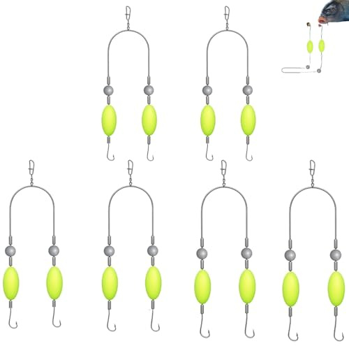 6 stycken dubbel krok omvänd bottenrig, fiskekrokset med anti-tangle design, hooked fisketillbehör, olika storlekar, perfekt för sötvatten och saltvatten, fisketillbehör för karpfiske