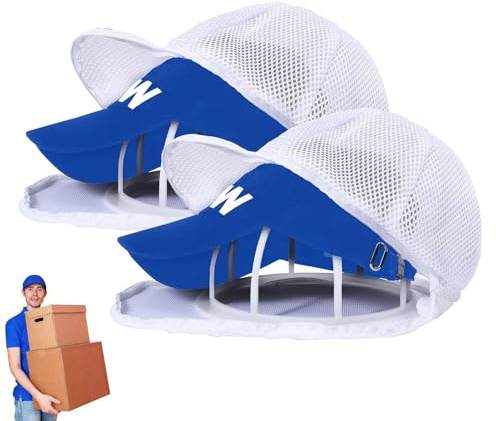 Basecap Waschgestell, 2 Stück Cap Washer Cap Waschmaschinen Form, Hutwascher Schutz mit Mesh Wäschebeutel, Baseballmütze Waschkäfig, Anti Verformung Hutreiniger Protector, Kappenaufbewahrung
