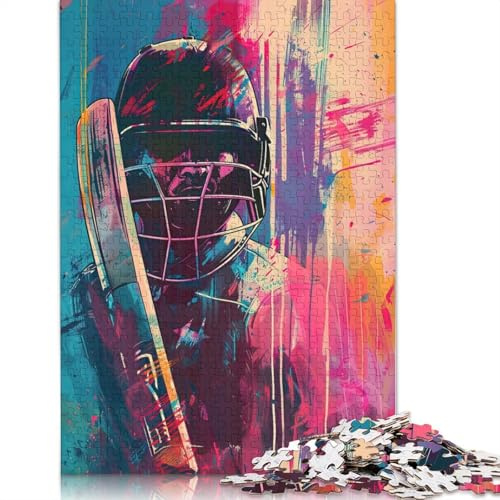 Puzzle de 1000 pièces « Joueur de Cricket Urbain » pour Adultes et Adolescents. Jeu de Puzzle Familial de 1000 pièces (38 x 26 cm).