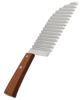 GALPADA Couteau Coupe-pommes de Terre Ondulé Acier Inoxydable Lame Vague Pratique pour Légumes Coupe-frites Portable et Ergonomique pour Cuisine