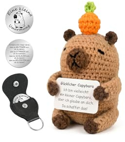 Smlper Pocket Hug positiv capybar, lyckobringare Capibara gosedjur, handvirkad capybara-docka, virkad mamma gåva, bra förbättring, födelsedagspresent för kvinnor och män