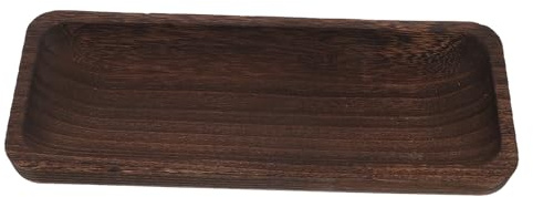 HIAKDOFT Plateau Rectangulaire en Bois Brûlé 3175 X 1179 CM – Plateau Décoratif Rustique pour Salle de Bain la Cuisine et Coiffeuse – Rangement Parfum Bijoux et Maquillage Fonctionnel