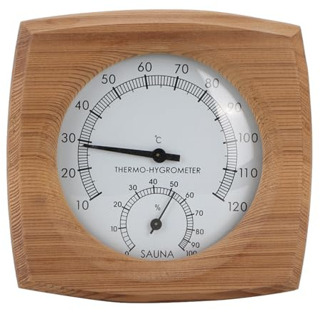 Brrnoo Termómetro de Sauna 2 en 1 Termómetro Fahrenheit Higrómetro Sala de Accesorios para Sala de Sauna, Monitor de Temperatura de Humedad Interior
