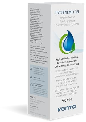 VENTA Hygienemittel 500ml, blau , weiss | Für VENTA LW Classic Original, Comfort Plus | Hygienischer Betrieb | Effizientere Luftbefeuchtung