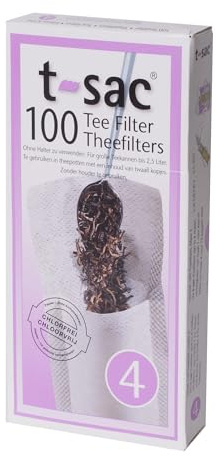 T-Sac Tea Filter Bags, Disposable Tea Infuser, Number 4-Size, 6 to 12-Cup Capacity, 100 Count by T-Sac