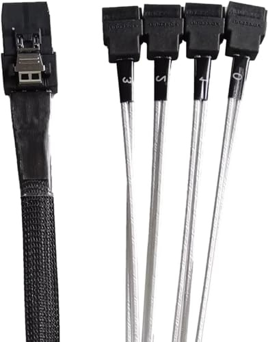 32 cm IPASS (SFF-8087) a 4 SATA recto w/cable de banda lateral, PB-FREE