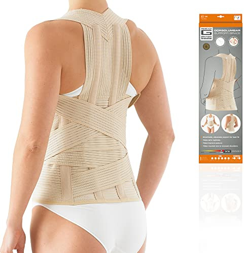 Neo-G Dorsolumbar Support Brace - Back Support For Early Kyphosis, Rounded Shoulders, Posture Correction, Muscular Aches, Lumbar Support - Adjustable - Class 1 Medical Device - Large - Tan
