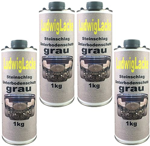 LudwigLacke 4 x 1 Liter Unterbodenschutz grau Steinschlagschutz überlackierbar mit Autolack