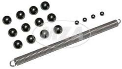 SET Kugelsatz aus Ã˜4 und Ã˜7mm-Stahlkugeln, Schnurfeder zur Antriebswelle für S51, S70, SR50, SR80