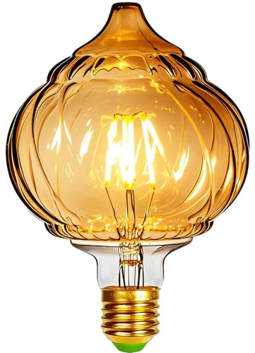 TIANFAN LED-Birnen Vintage 4W 2500K warmweiße Kristall-LED-Glühbirne 220/240V Edison-Schraube E27-Sockel Spezial-dekorative Glühbirne G125 (Lantern)