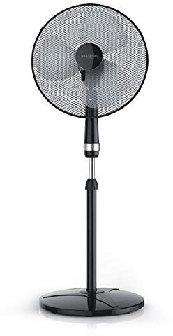 Brandson - Standventilator mobiler Lüfter - Standfuß höhenverstellbar - Ventilator mit hohem Luftdurchsatz - 3 Geschwindigkeitsstufen - Oszillationsfunktion 80° - schwarz