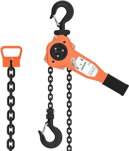 Amarite Lever Chain Hoist - 3/4 Ton Capacity - G80 Grade Chain 10ft Lifting- Safety Factor 4+ - CE Certified - Ideal for Lifting, Strapping, Bundling and Dragging- Smooth Action