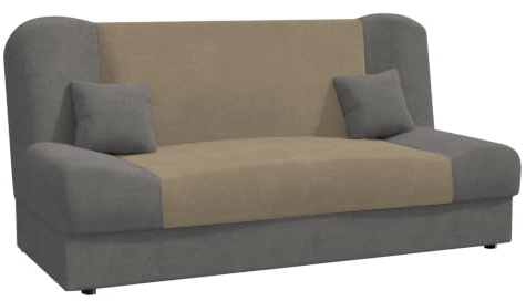 Mirjan24 Schlafsofa Jonas Style, Sofa mit Bettkasten und Schlaffunktion, Bettsofa, Schlafcouch, Microfaser, Couch vom Hersteller, Wohnlandschaft (Alova 36 + Alova 07)