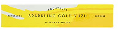 nippon kodo Japanisches Räucherstäbchen Scentsual Yuzu Gold und Shispeant 30 Stäbchen, 25 Minuten, inkl. natürlichem Räucherbrenner