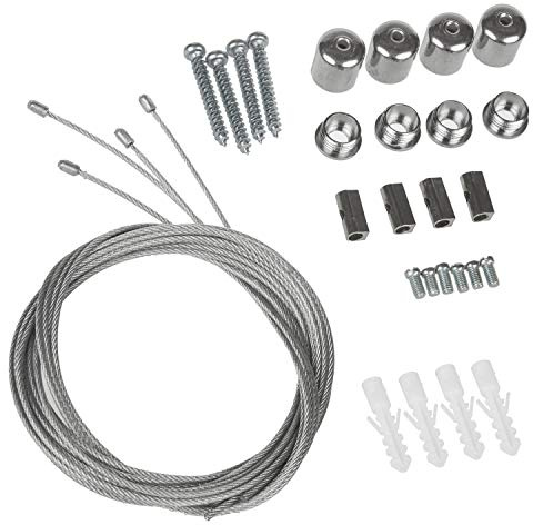 Maclean MCE541 Seil-Montage-Set für LED Panel Seilaufhängung Einbauset Deckenbefestigung 1m
