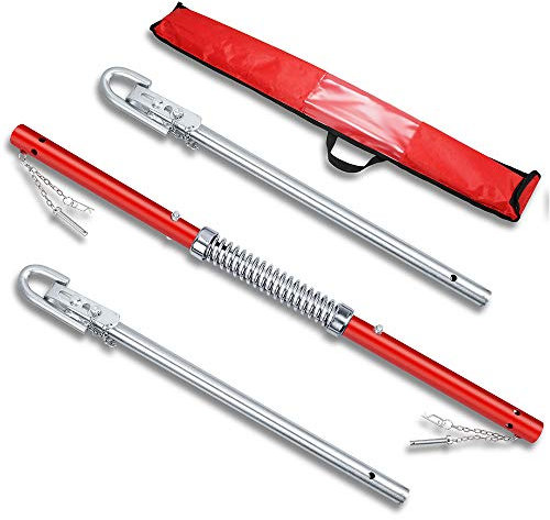 Anbull 3-TLG 3T Verzinkt Abschleppstange Pannenhilfe mit Federdämpfung, Schlepplänge 185cm, Max. Zugkraft: 3000kg