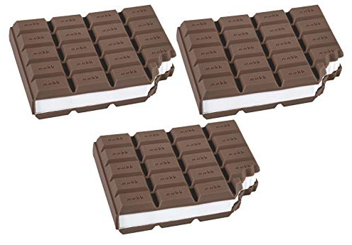 BRUNNEN 1027348 Haftnotizblock Schoko (mit abgebissener Ecke, mit 100 Haftnotizen) (Dunkelbraun/weiß, 3)