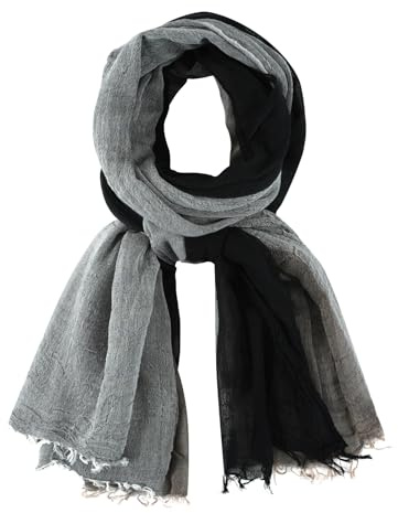 DAMILY Mode Hommes Écharpe Automne Hiver Foulard Doux et Chaud (Noir)