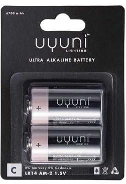 Uyuni-Beleuchtung | Recycelbare Ultra-Alkali-C-Batterien | 1,5 V, 6700 mAh – 2er-Pack