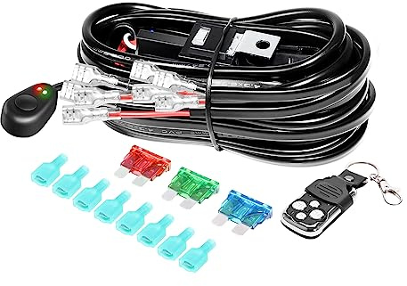 RIGIDON kabelbaum kabelsatz relais adapter DC 12V/40A 18AWG, für 4 Lampe | lichtleisten, light bar, scheinwerfer, arbeitsscheinwerfer, tagfahrleuchten, für offroad auto ATV traktor LKW 4x4 fahrzeuge