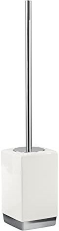 Gedy G-Lucy, WC-Bürstenhalter, weiß, aus Keramik, Maße 47 x 9,7 x 9,7 cm, Gewicht 0,884 kg, Design R&E, 2 Jahre Garantie