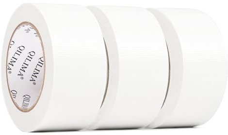 QILIMA Ruban adhésif blanc imperméable haute résistance,48mm x 45m Gaffa Tape, Duct Tape pour les réparations, le bricolage, l'artisanat, Utilisable à l’intérieur et à l’extérieur