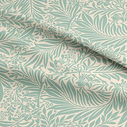 Cotton Fabric - William Morris Larkspur Duck Egg Floral Craft Fabric Material Metre