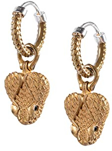 COPPERTIST.WU Klapperschlangenkopf Ohrringe Silber 925 Hängend Huggie Hoop Ohrringe Hypoallergen Damen Original Schmuck Geschenk