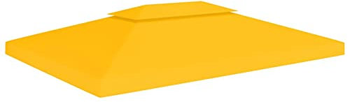 Keketa Homgoday Garten Pavillon Dachplane mit Kaminabzug - Gelb, 4 x 3 m, wasserfest, für Sonne und Regen - Polyester Model312076