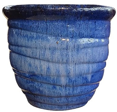 TucanoHamburg Blumentopf, Modell Snail blau 28x23cm, frostfest