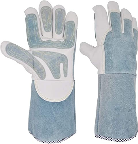 ETomey Heat/Fire Resistant Gloves，Gardening Gloves ， Work Gloves,Welding Gloves Heat Resistant and Fireproof Gloves Welders Gauntlet Anti-scalding Gloves, Work Gloves Leather Welding Gloves 35cm