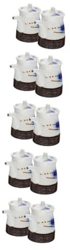 Garneck Lot De 5 Distributeurs De Sauce En Céramique Pour À Domicile Couvercle De Bouteille De Sauce Matériau Céramique Robuste Pour Buffet De Restaurant 2 Pièces X 5