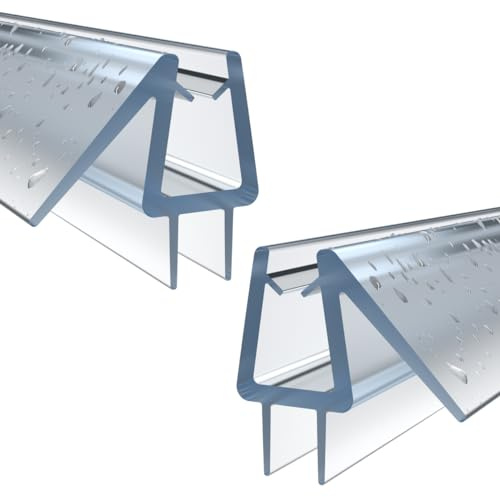 WITEN&NOCK 2 x 100cm Duschdichtungen mit doppelter Lippe Ersatzdichtung für Duschkabine Dichtungsprofile Duschtür Dichtung Glasstärke 5-6 mm